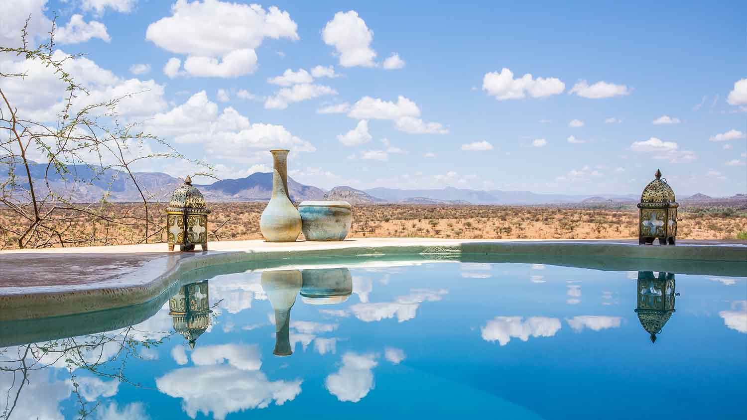 Plunge into the pool at sasaab on your kenya luxury safari